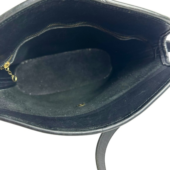 Coach Vintage Binocular Crossbody Bag Leather Unique Fold Over Top Pull Black - Picture 12 of 16